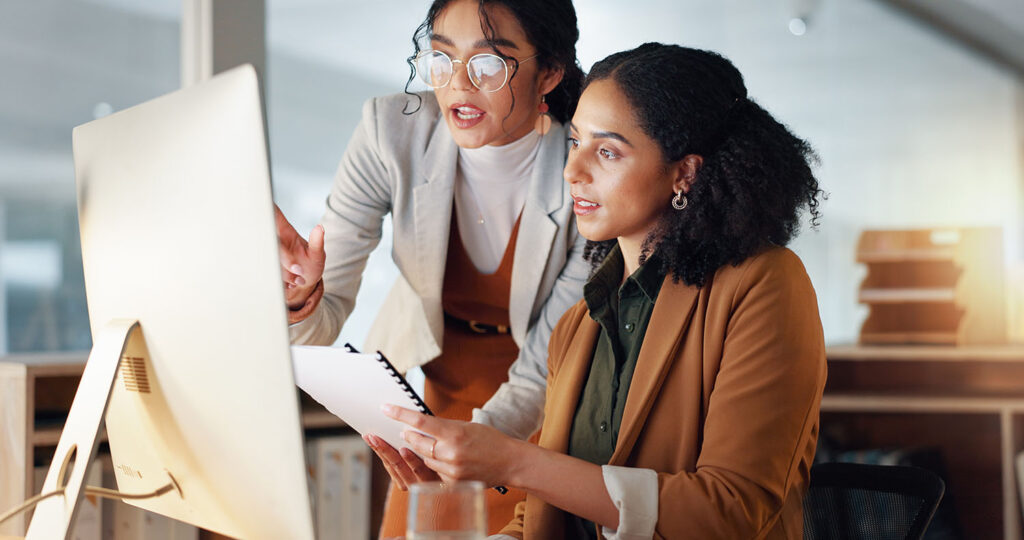 Communication, coaching and women in business with documents for training